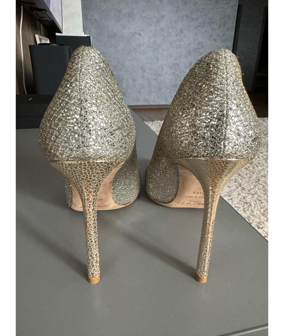JIMMY CHOO Серебряные кожаные туфли, фото 4