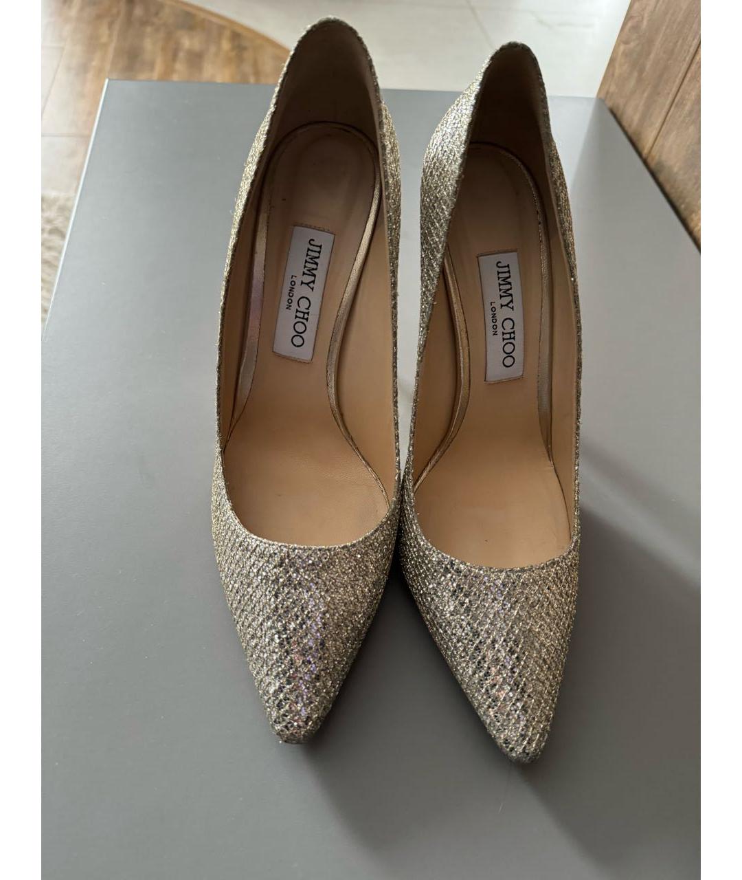JIMMY CHOO Серебряные кожаные туфли, фото 2