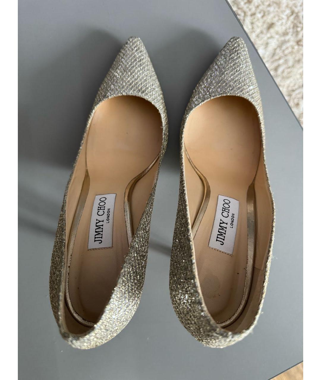 JIMMY CHOO Серебряные кожаные туфли, фото 3