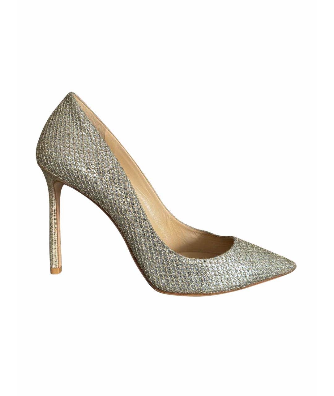 JIMMY CHOO Серебряные кожаные туфли, фото 6