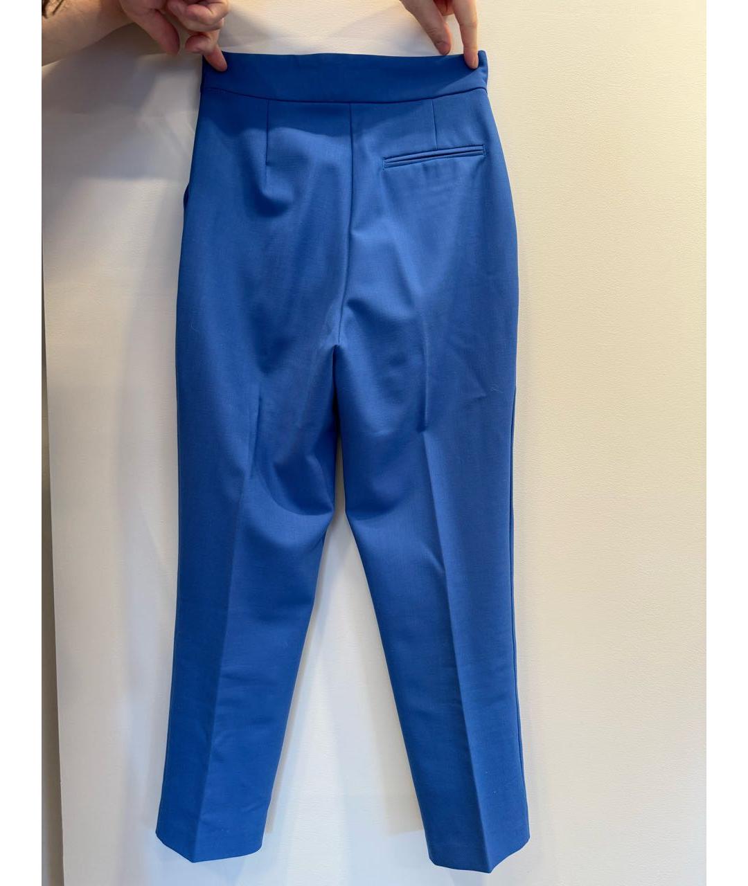 PINKO Синие шерстяные брюки узкие, фото 2