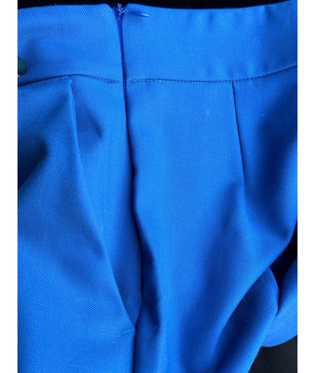 PINKO Синие шерстяные брюки узкие, фото 5