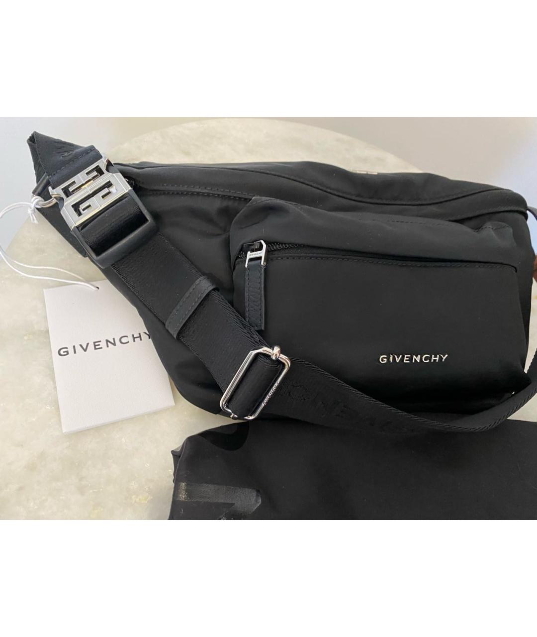 GIVENCHY Черная тканевая поясная сумка, фото 4