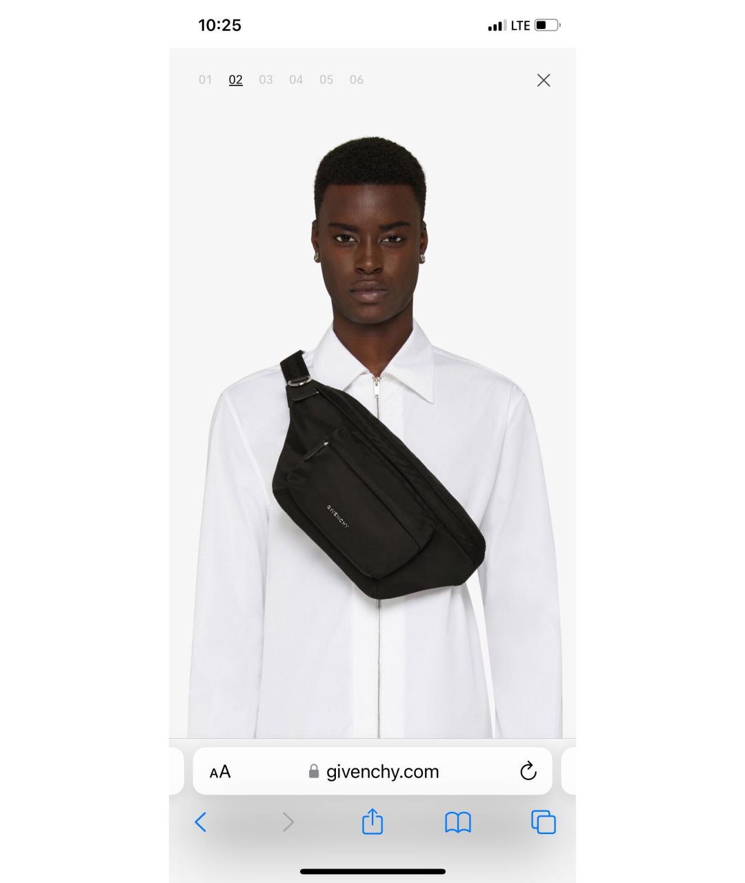 GIVENCHY Черная тканевая поясная сумка, фото 6