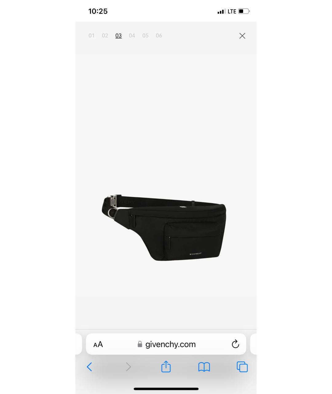 GIVENCHY Черная тканевая поясная сумка, фото 7