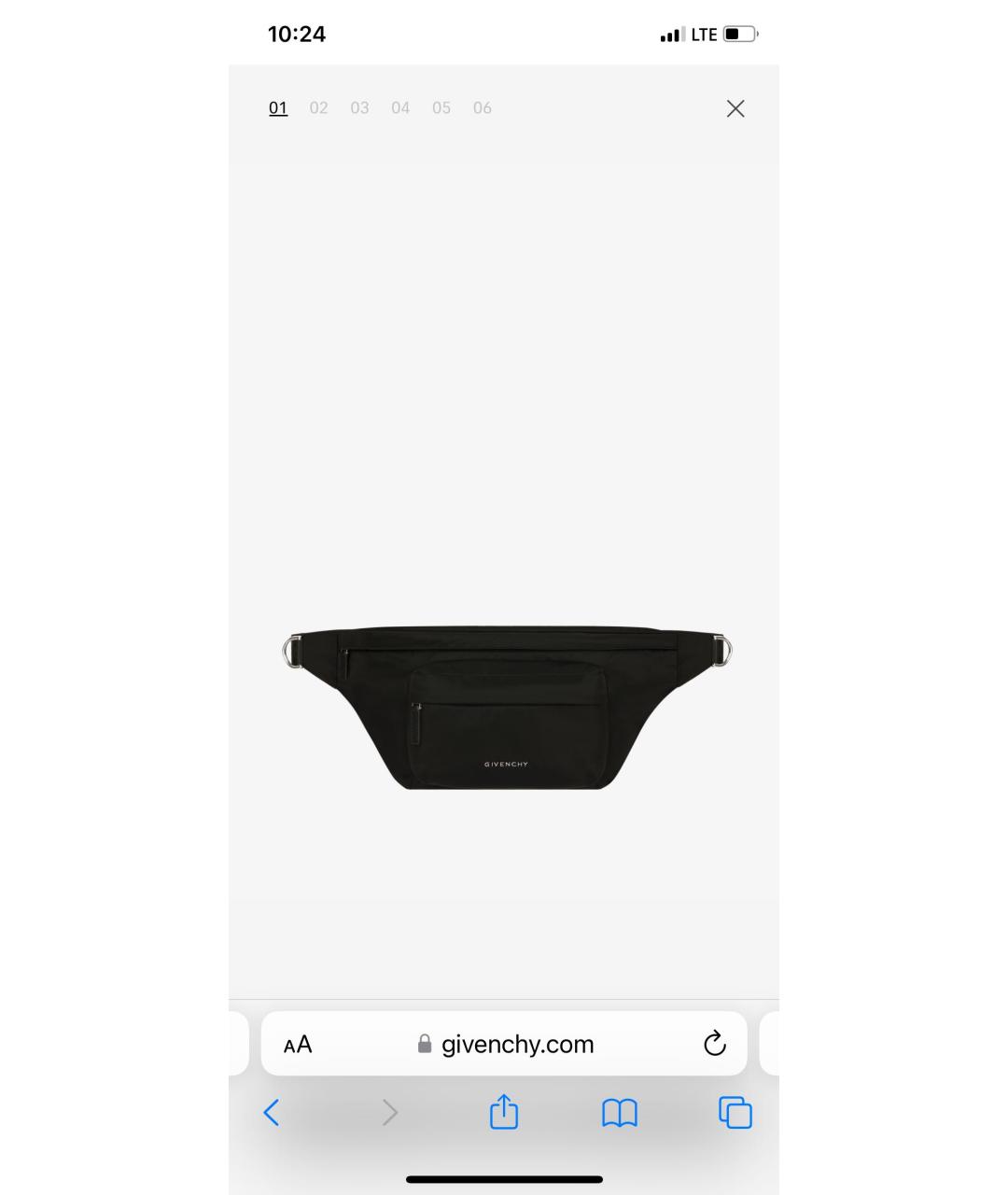 GIVENCHY Черная тканевая поясная сумка, фото 5
