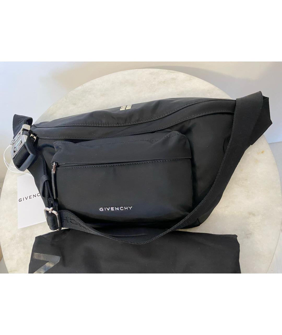 GIVENCHY Черная тканевая поясная сумка, фото 2