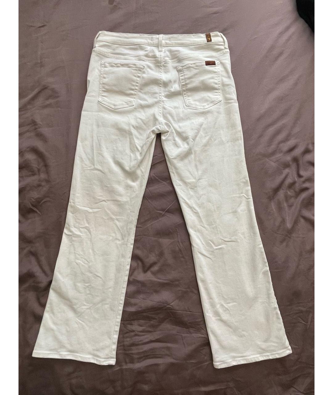 7 FOR ALL MANKIND Белые хлопко-эластановые прямые джинсы, фото 2