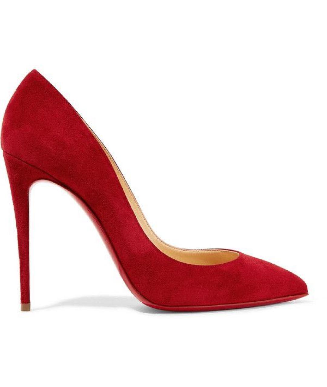 CHRISTIAN LOUBOUTIN Красные замшевые туфли, фото 5