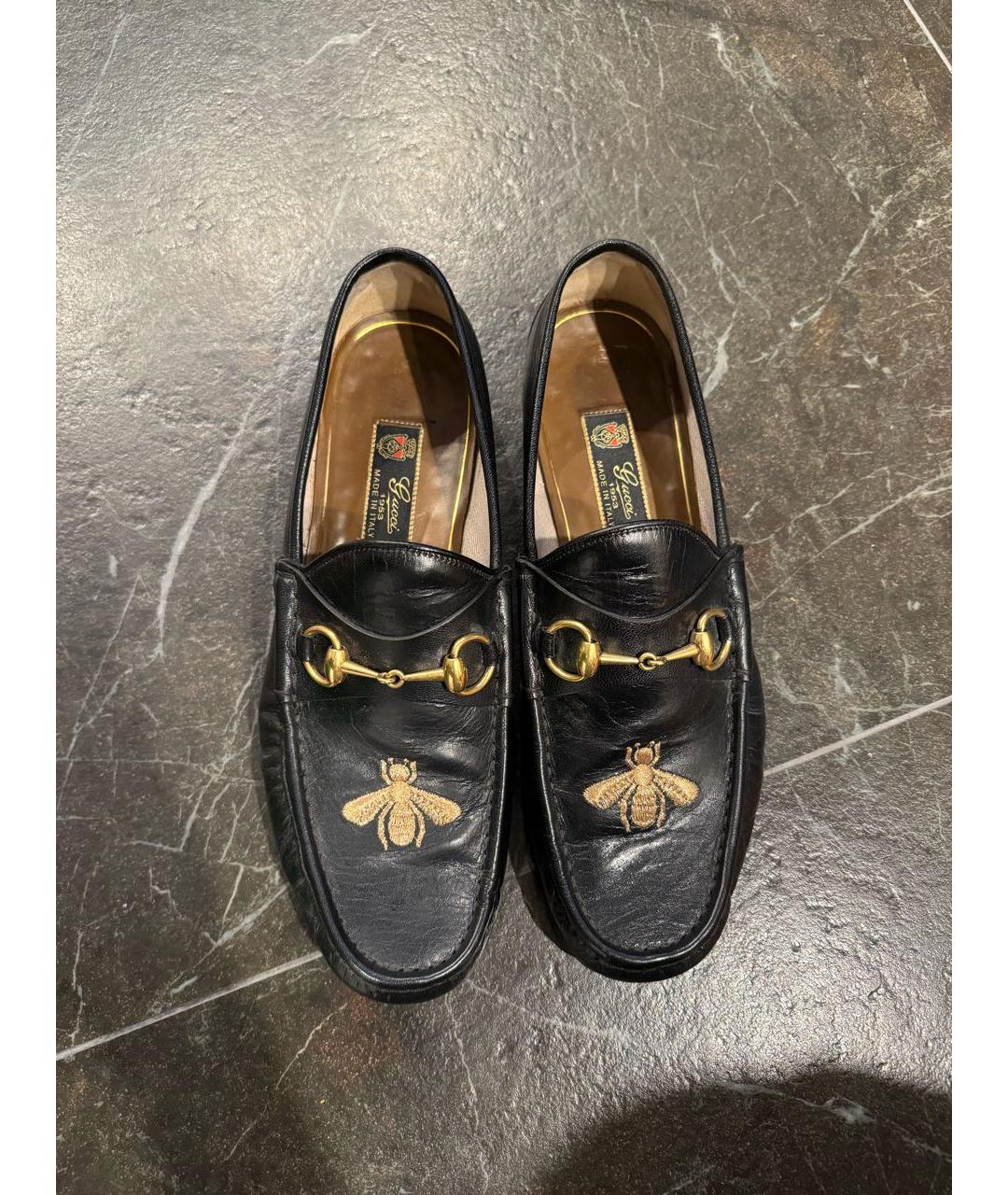 GUCCI Черные кожаные лоферы, фото 2