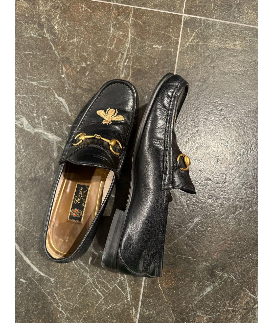 GUCCI Черные кожаные лоферы, фото 5