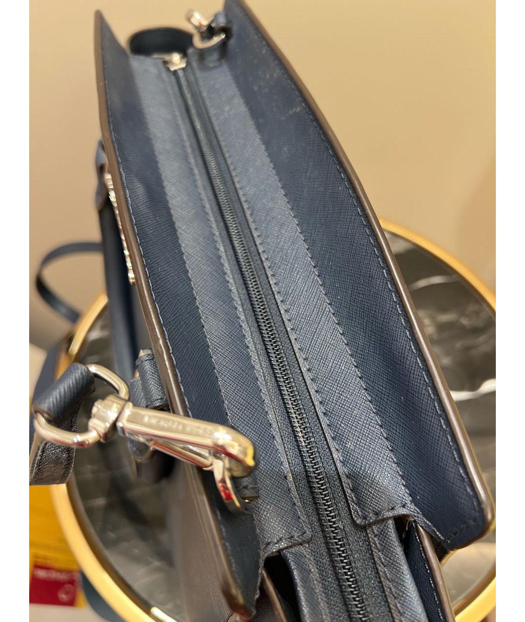 MICHAEL KORS Синяя кожаная сумка с короткими ручками, фото 2