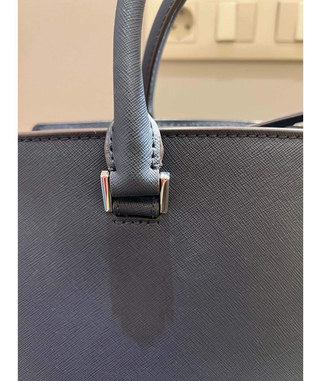 MICHAEL KORS Синяя кожаная сумка с короткими ручками, фото 6