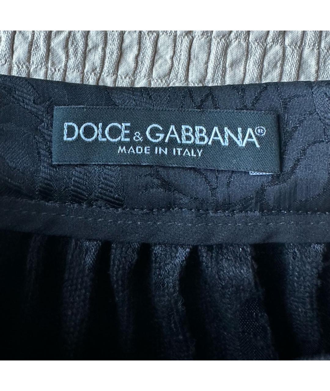 DOLCE&GABBANA Черная хлопковая юбка мини, фото 3