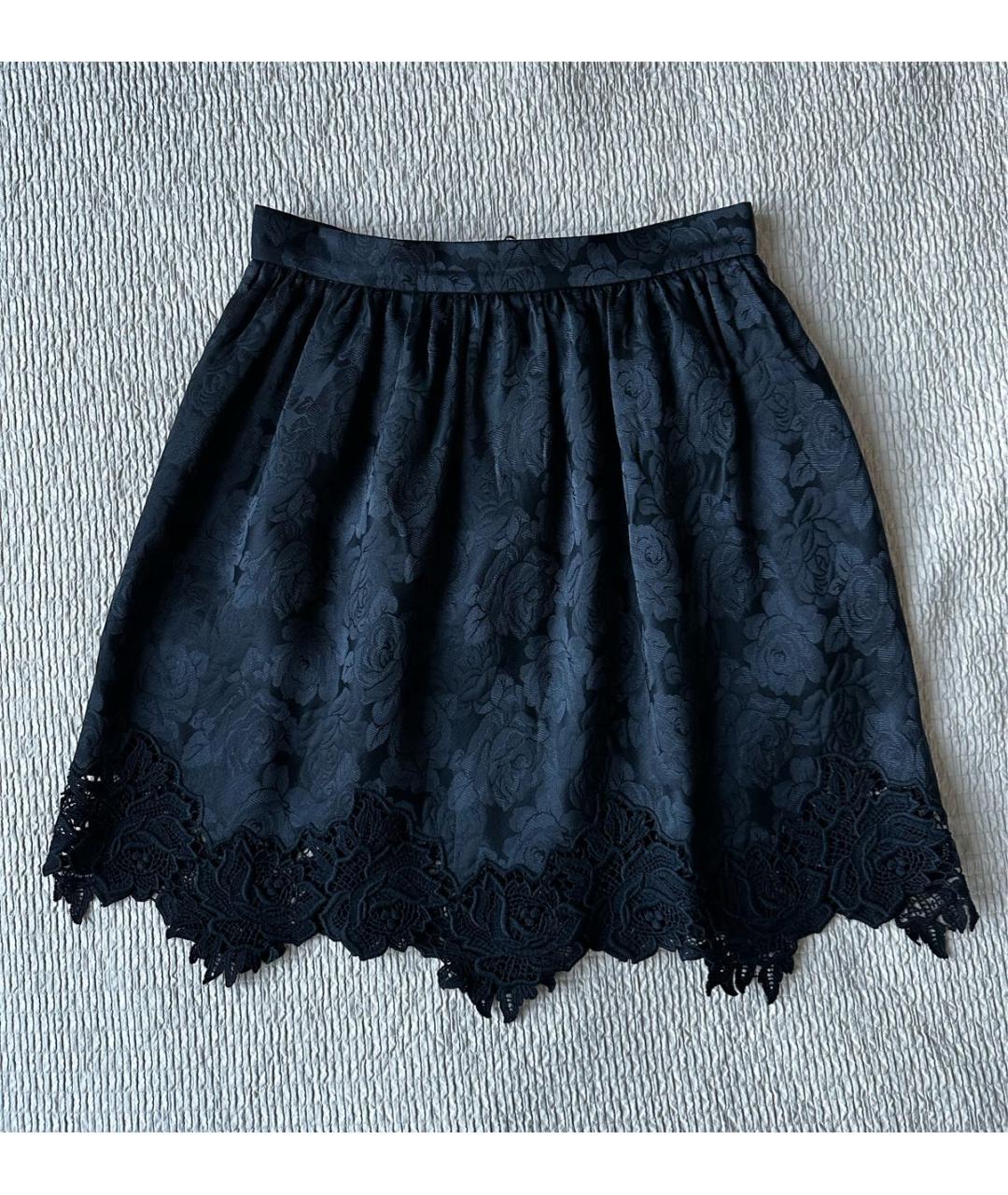 DOLCE&GABBANA Черная хлопковая юбка мини, фото 5