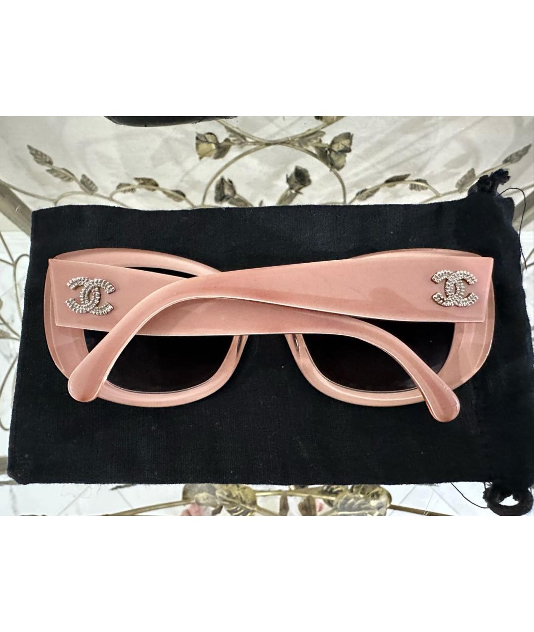 CHANEL PRE-OWNED Розовые пластиковые солнцезащитные очки, фото 3