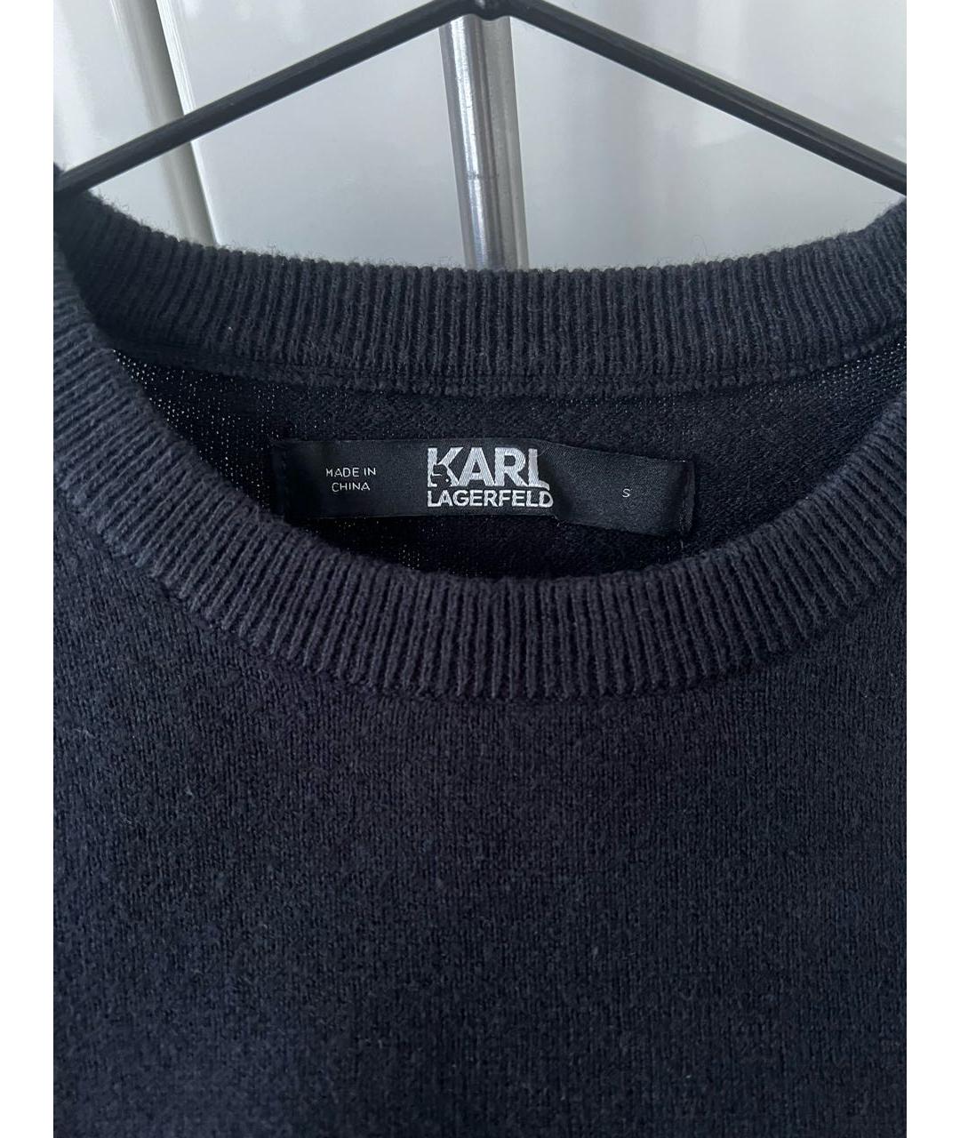 KARL LAGERFELD Черный хлопко-эластановый джемпер / свитер, фото 3
