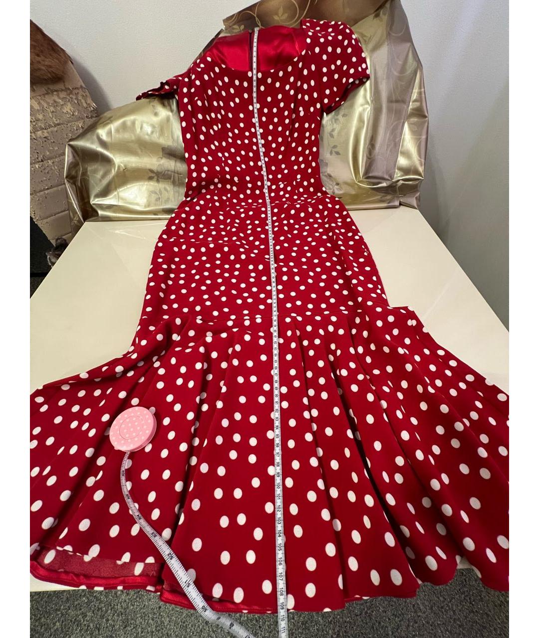 DOLCE&GABBANA Красное вискозное коктейльное платье, фото 7