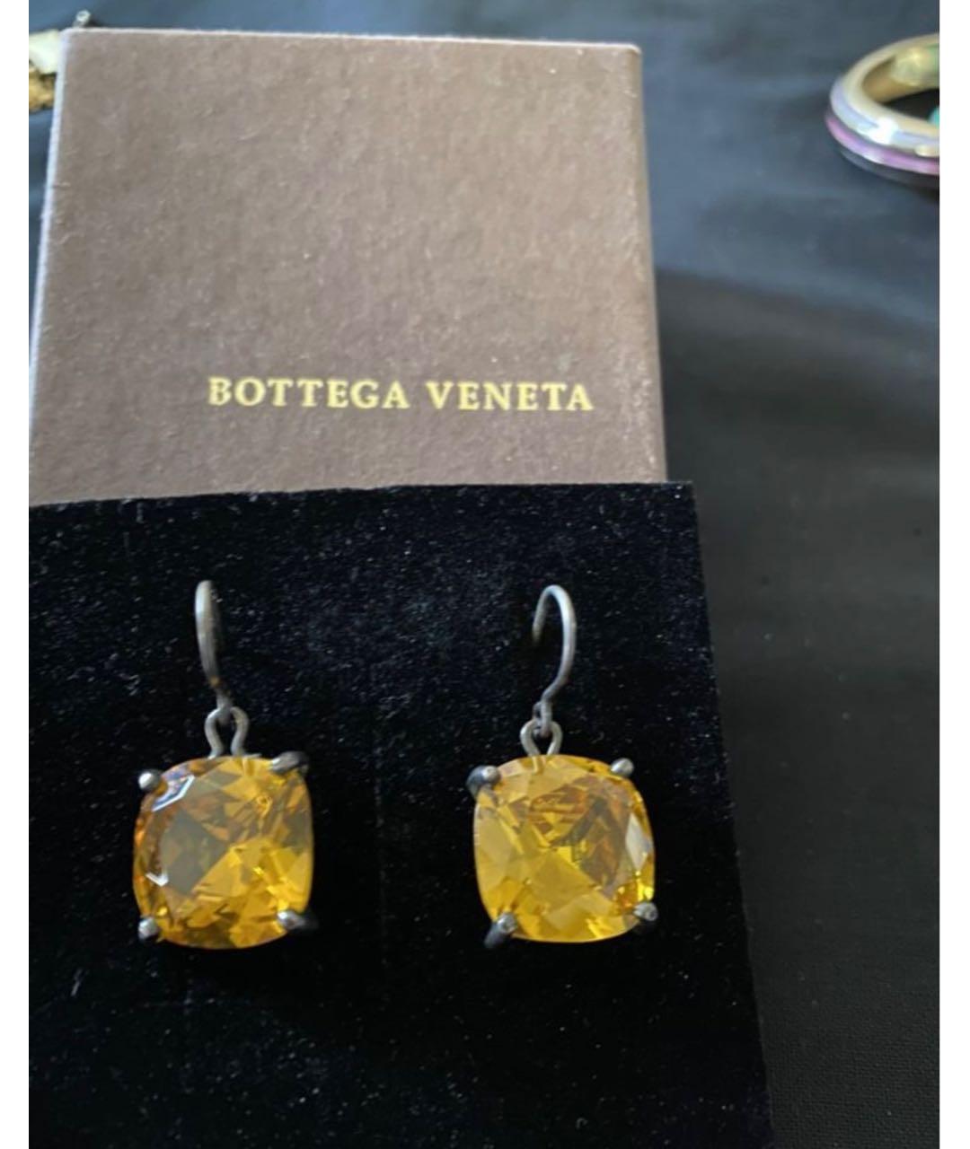 BOTTEGA VENETA Желтые серебряные серьги, фото 3