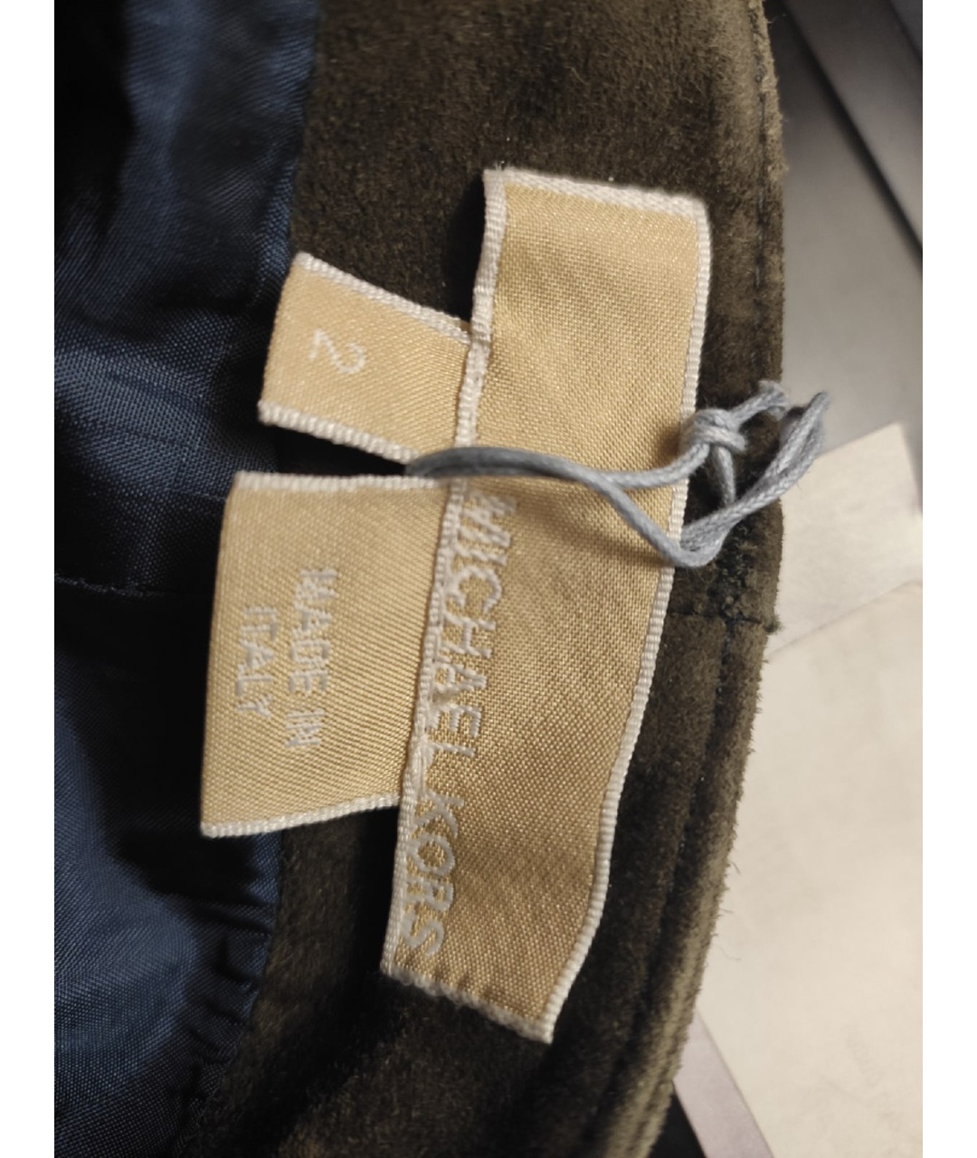 MICHAEL KORS Хаки замшевые брюки широкие, фото 6