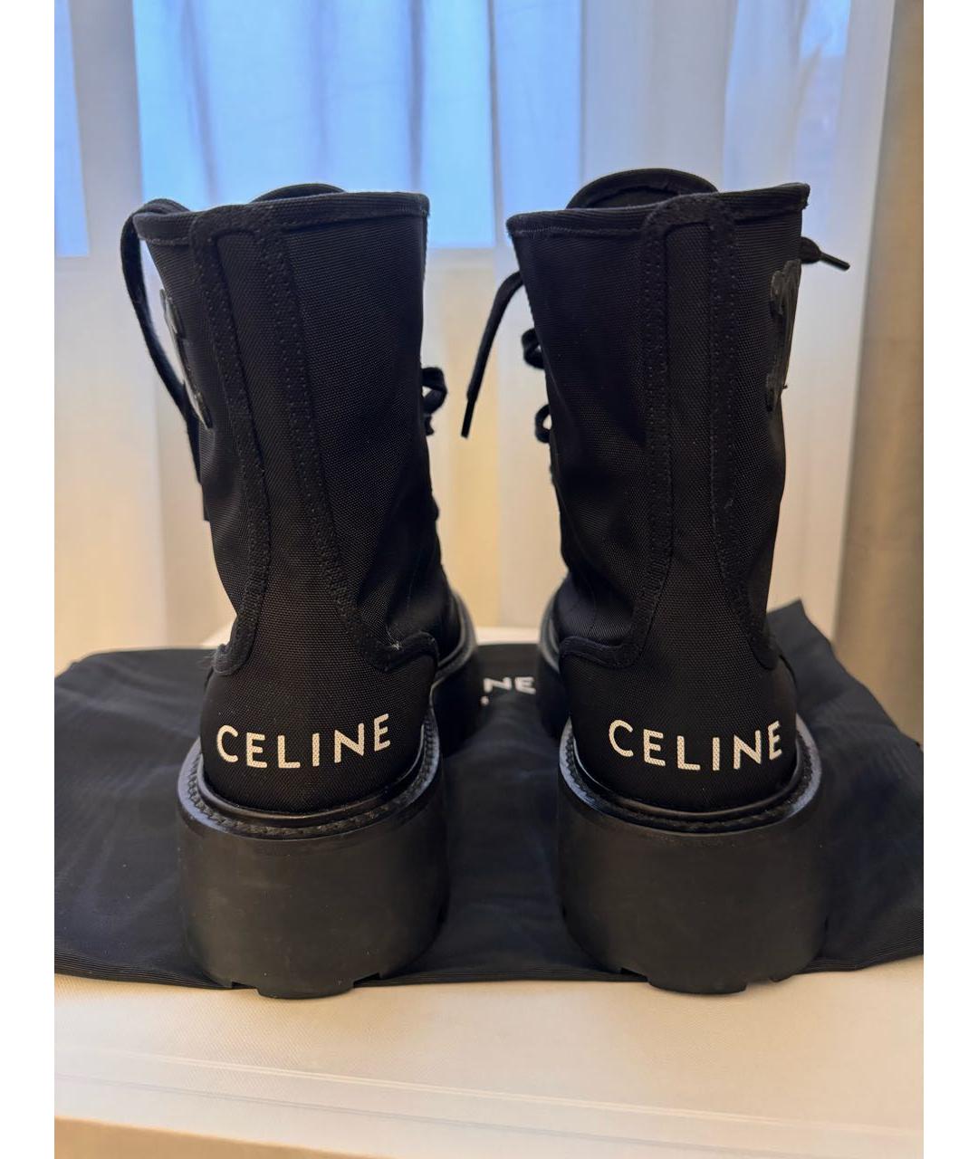CELINE Черные текстильные ботинки, фото 4