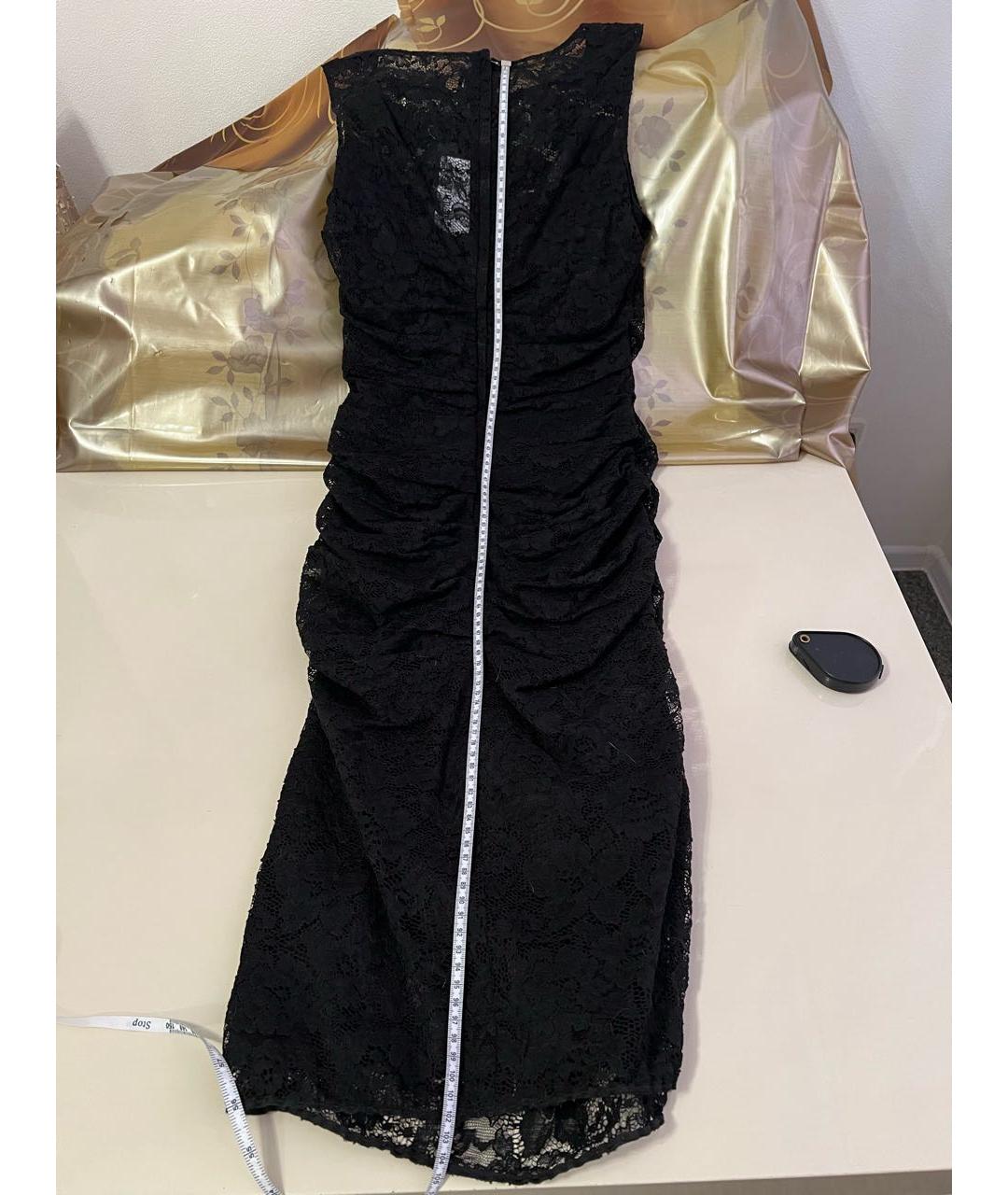 DOLCE&GABBANA Черное хлопко-эластановое коктейльное платье, фото 7