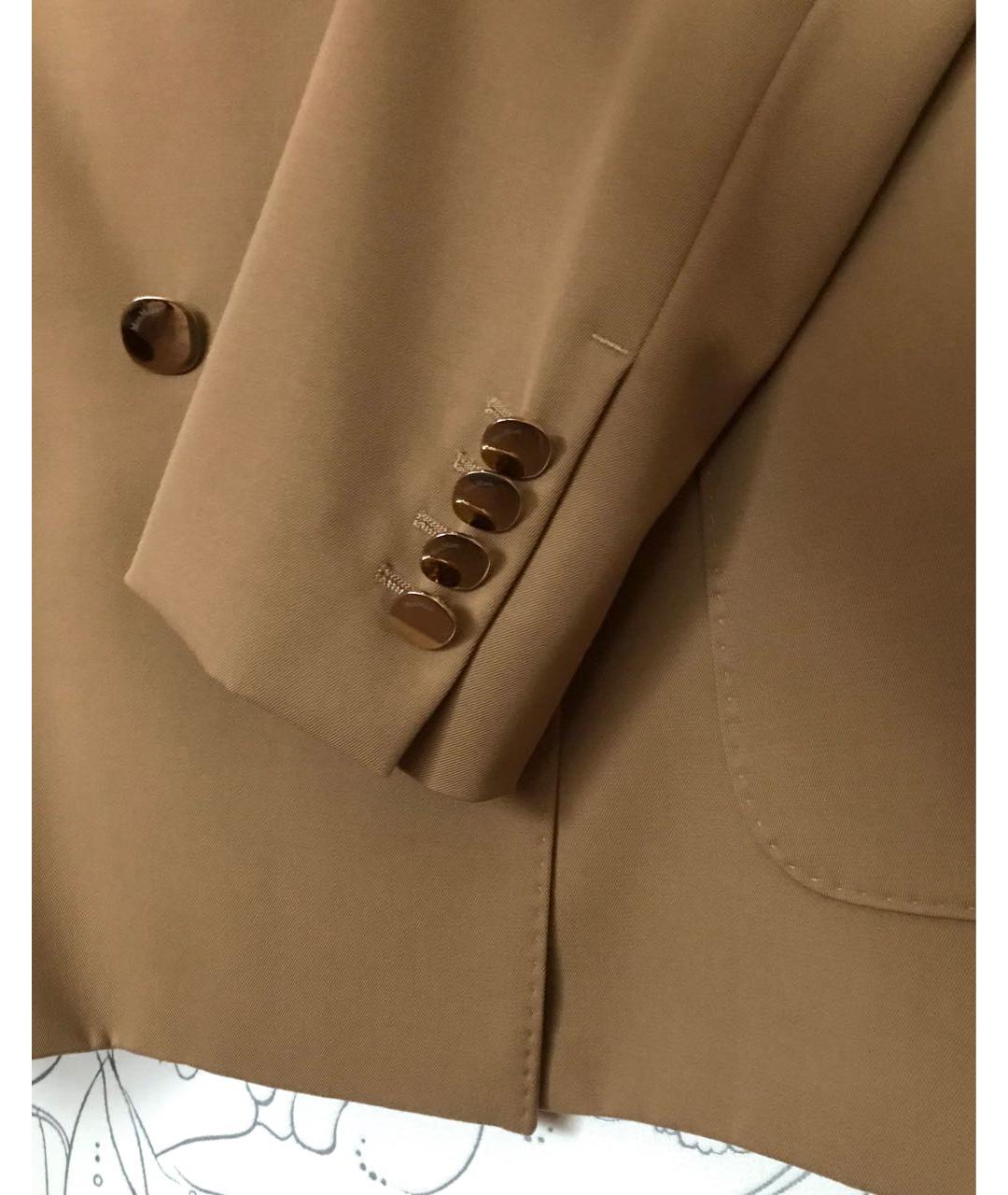 MAX MARA Коричневый шерстяной жакет/пиджак, фото 6