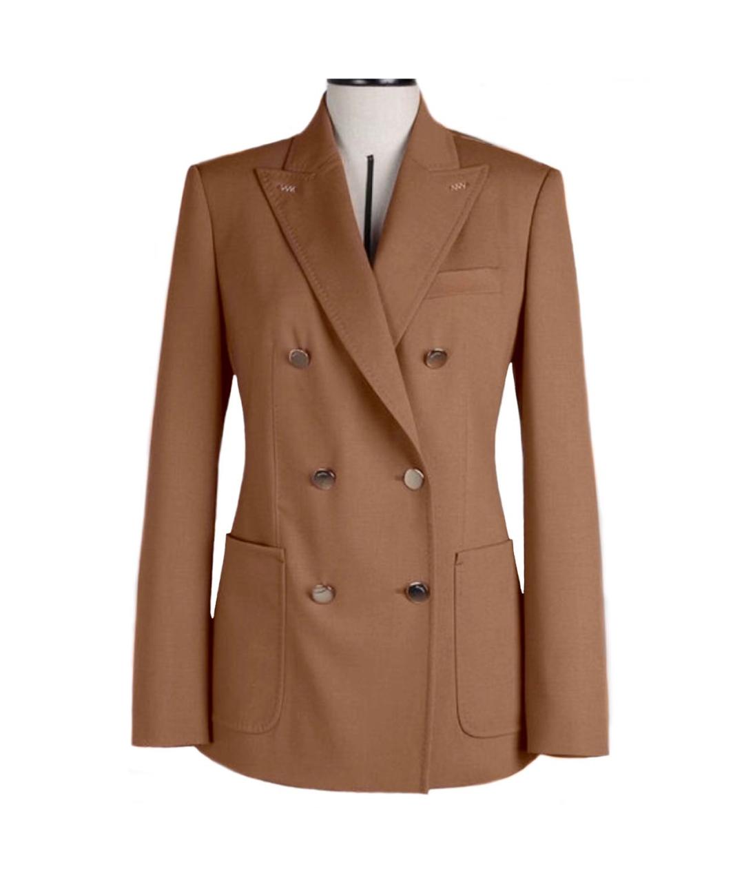 MAX MARA Коричневый шерстяной жакет/пиджак, фото 9