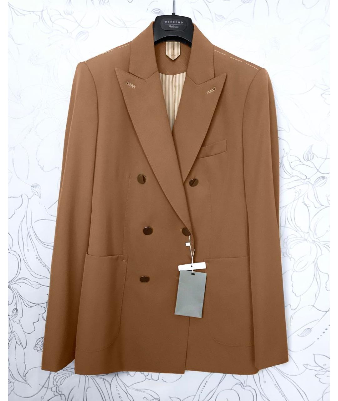 MAX MARA Коричневый шерстяной жакет/пиджак, фото 4