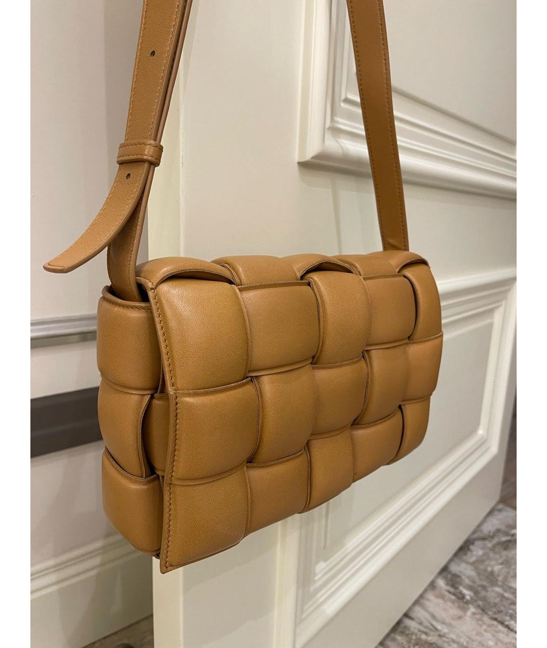 BOTTEGA VENETA Горчичная кожаная сумка через плечо, фото 2
