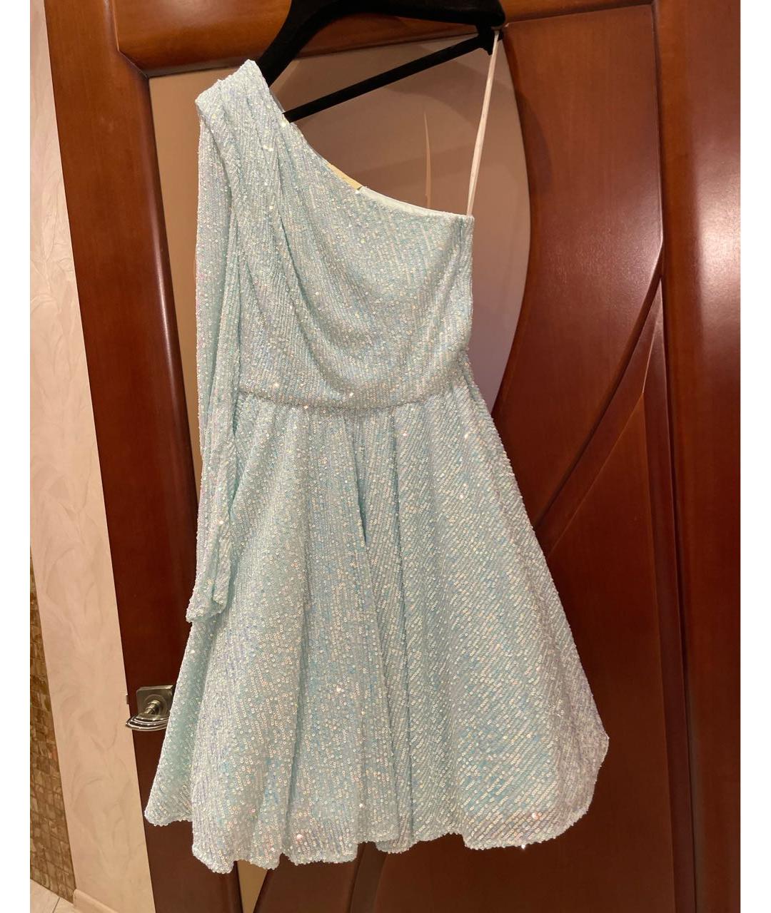 YANA DRESS Голубое вискозное коктейльное платье, фото 8