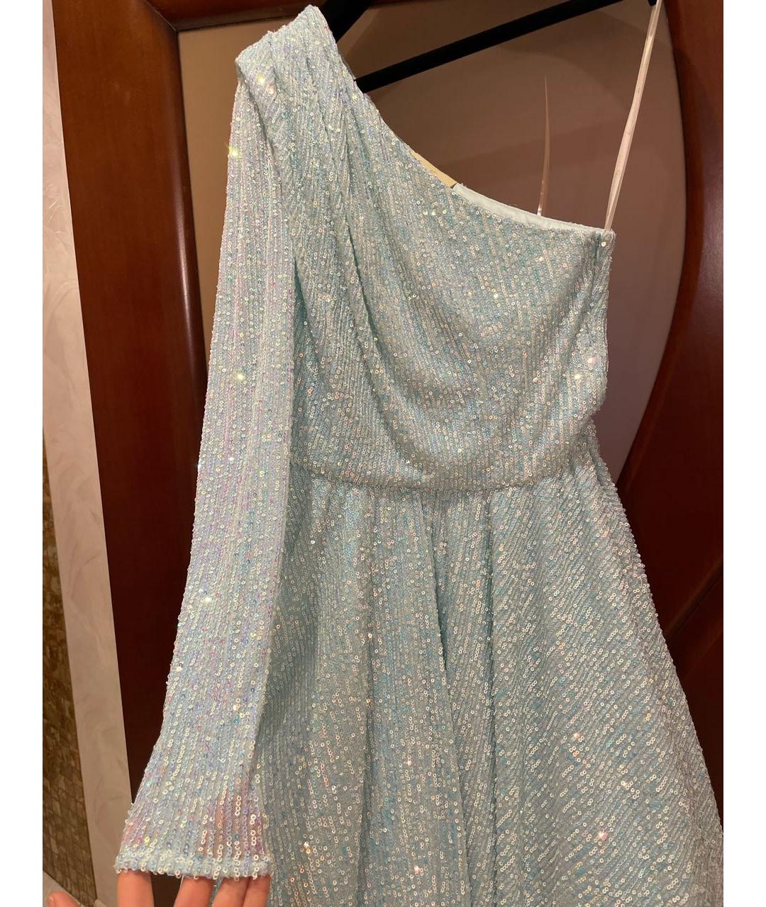 YANA DRESS Голубое вискозное коктейльное платье, фото 4
