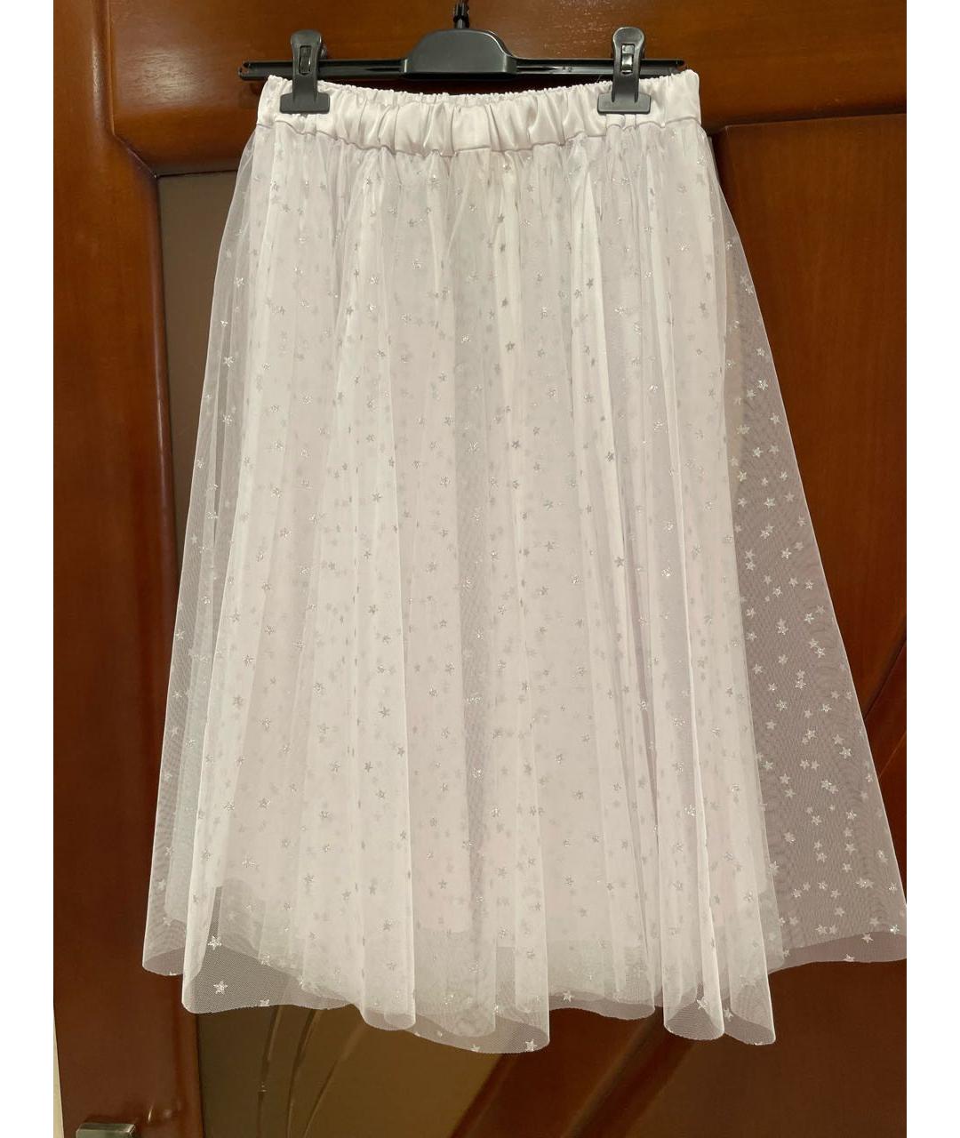 YANA DRESS Белая полиамидовая юбка миди, фото 2