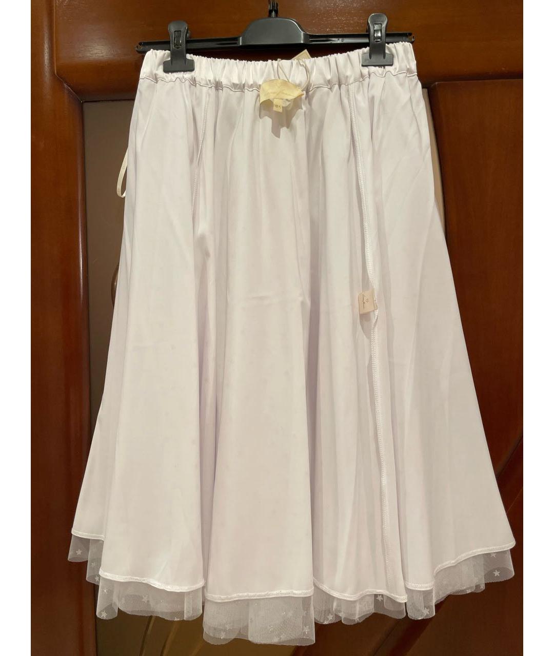 YANA DRESS Белая полиамидовая юбка миди, фото 3
