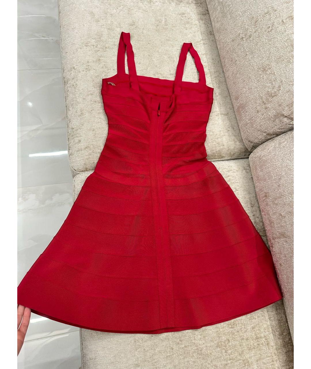 HERVE LEGER Красное коктейльное платье, фото 2