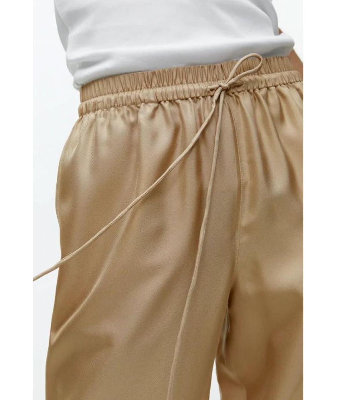 ARKET Бежевые шелковые брюки широкие, фото 4