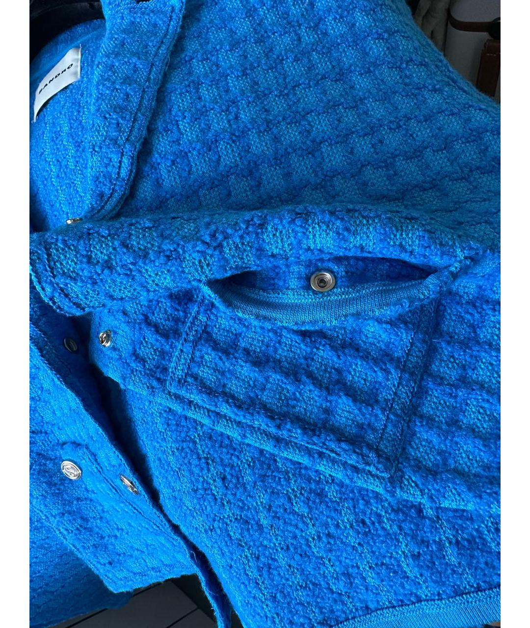 SANDRO Синий твидовый джемпер / свитер, фото 6