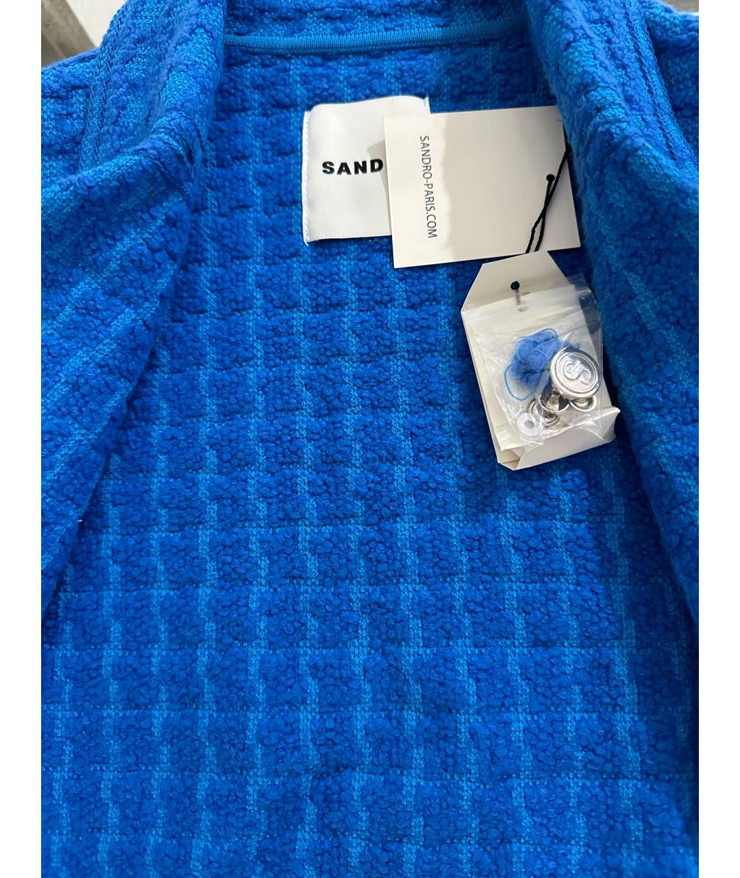 SANDRO Синий твидовый джемпер / свитер, фото 3