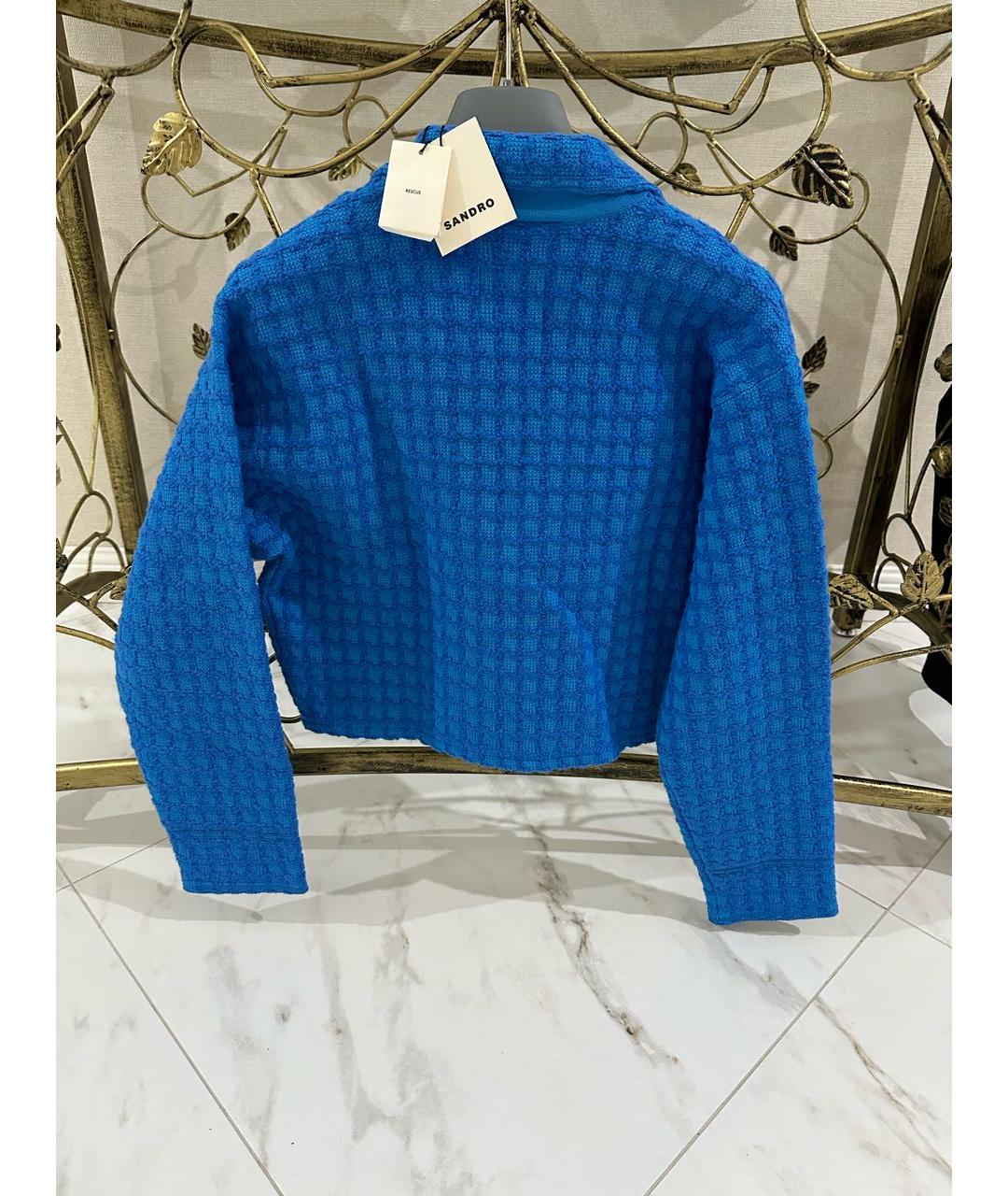 SANDRO Синий твидовый джемпер / свитер, фото 2