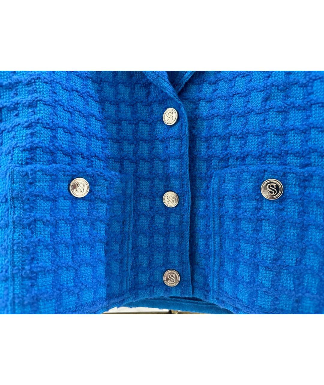 SANDRO Синий твидовый джемпер / свитер, фото 4