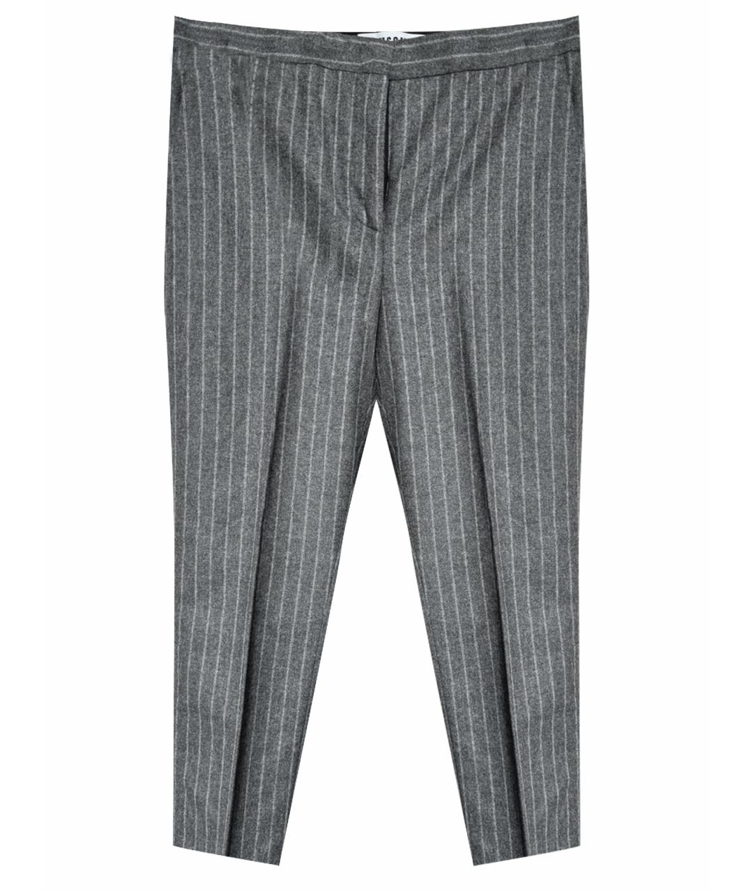 MSGM Серые шерстяные прямые брюки, фото 1