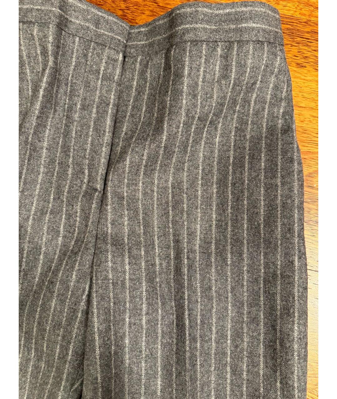 MSGM Серые шерстяные прямые брюки, фото 3