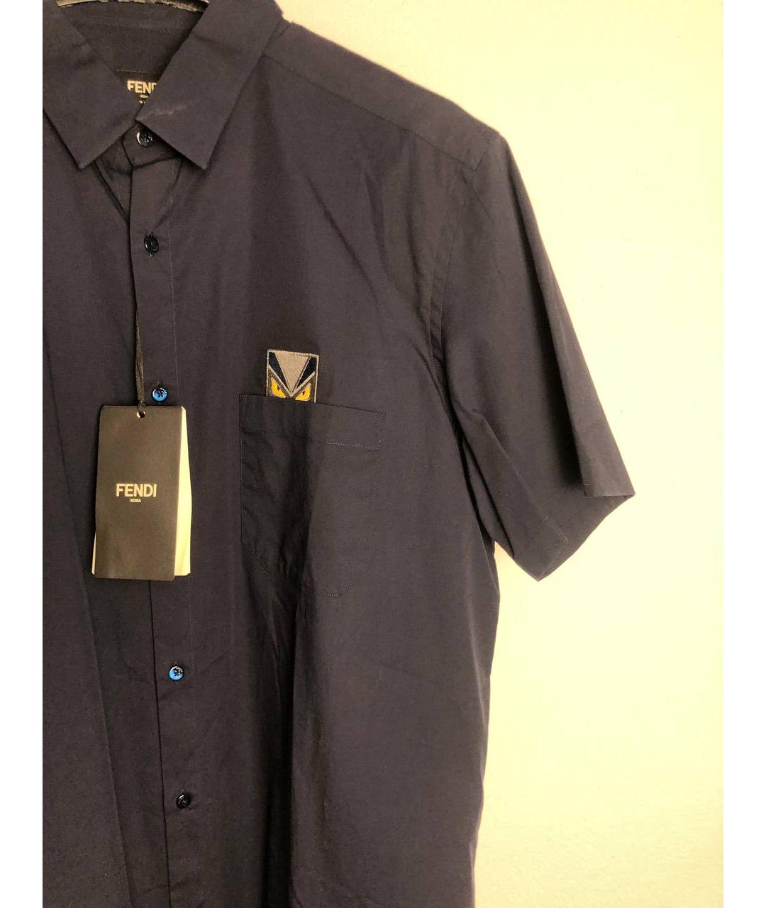 FENDI Черная хлопковая классическая рубашка, фото 4