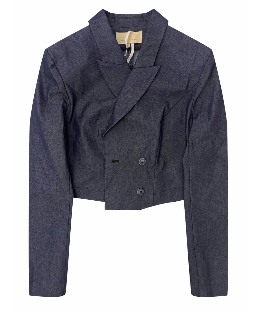 YANA DRESS Темно-синий хлопковый жакет/пиджак, фото 1