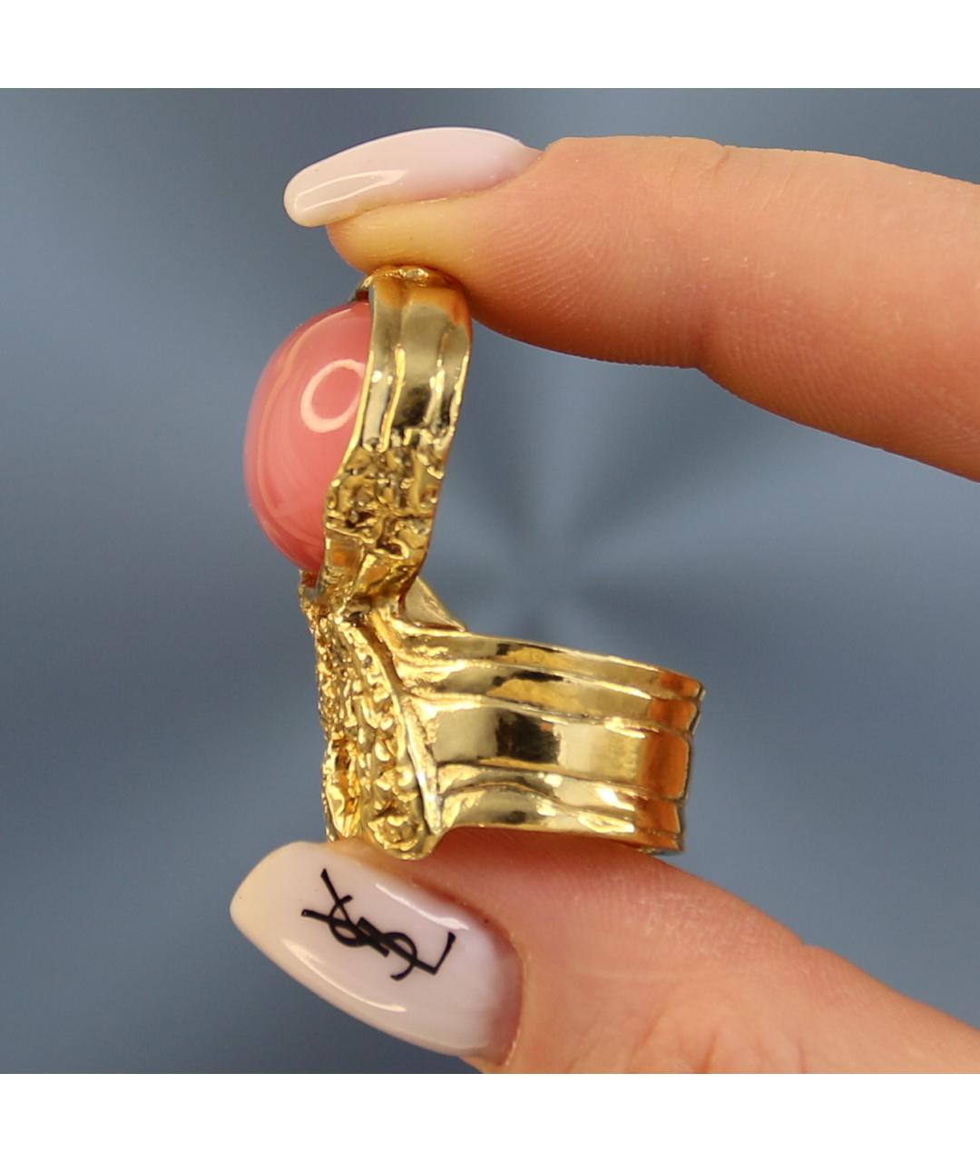 SAINT LAURENT Золотое позолоченное кольцо, фото 3