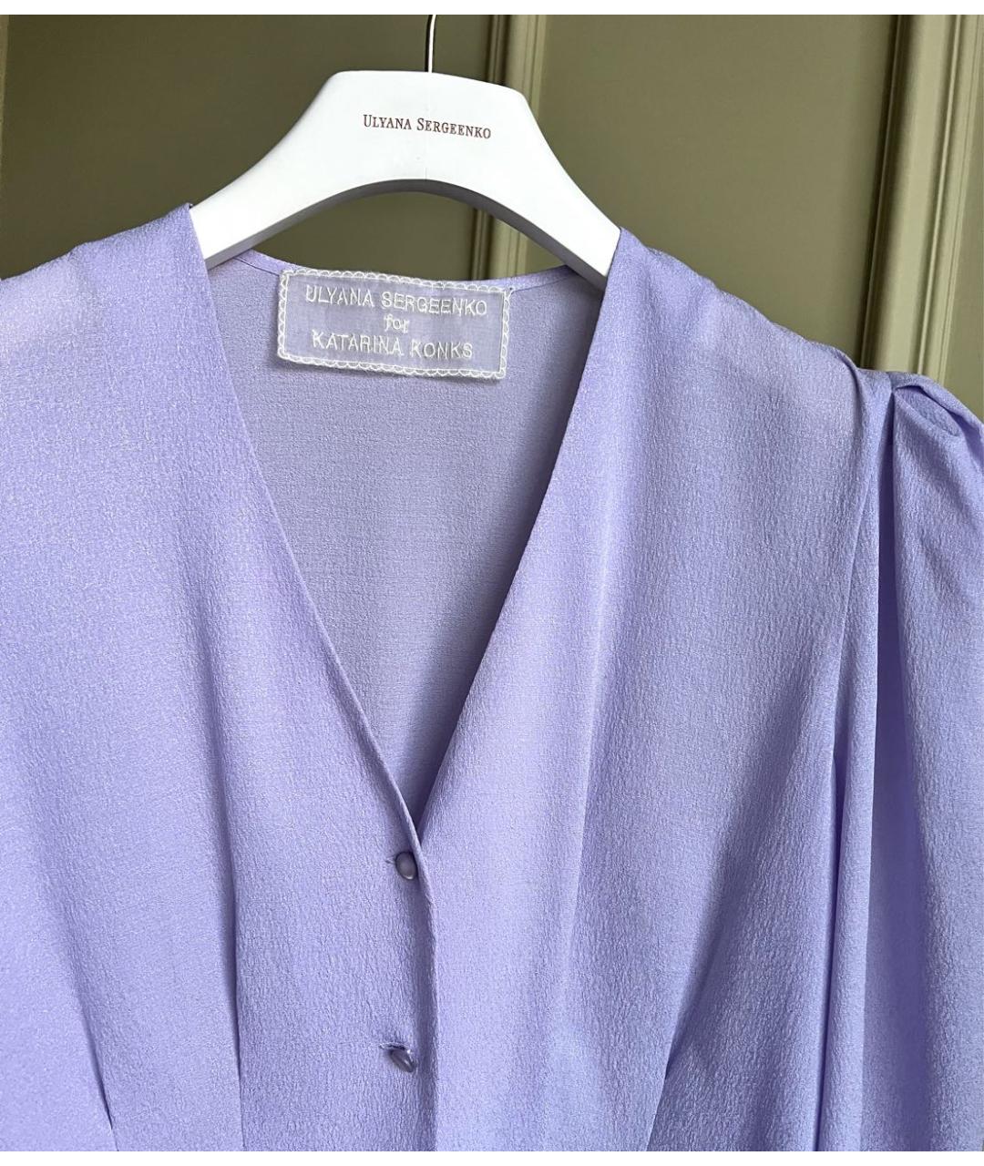 ULYANA SERGEENKO Фиолетовая шелковая блузы, фото 3