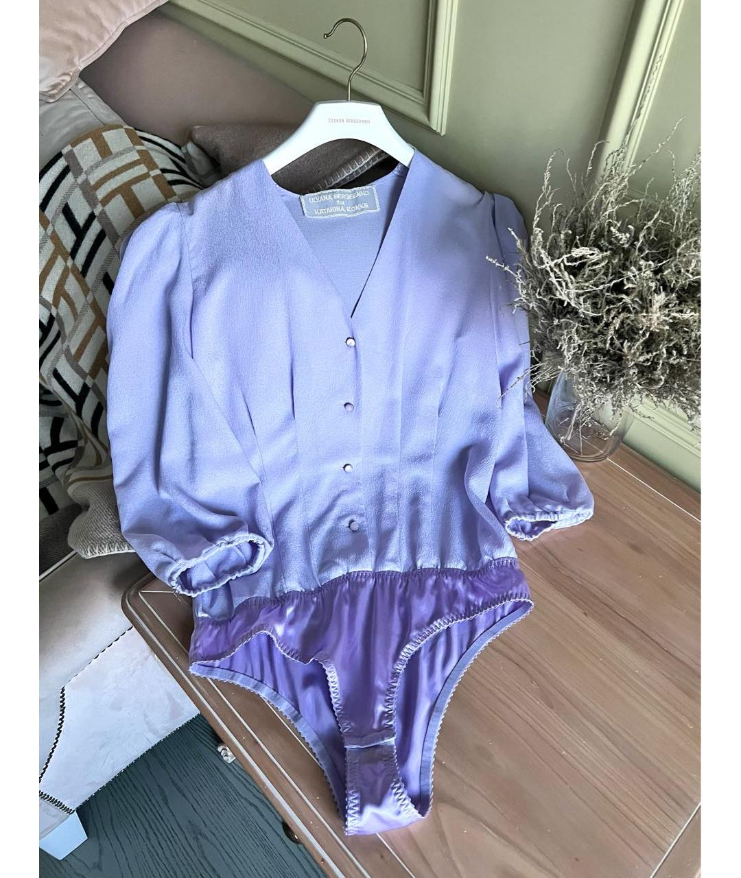 ULYANA SERGEENKO Фиолетовая шелковая блузы, фото 4
