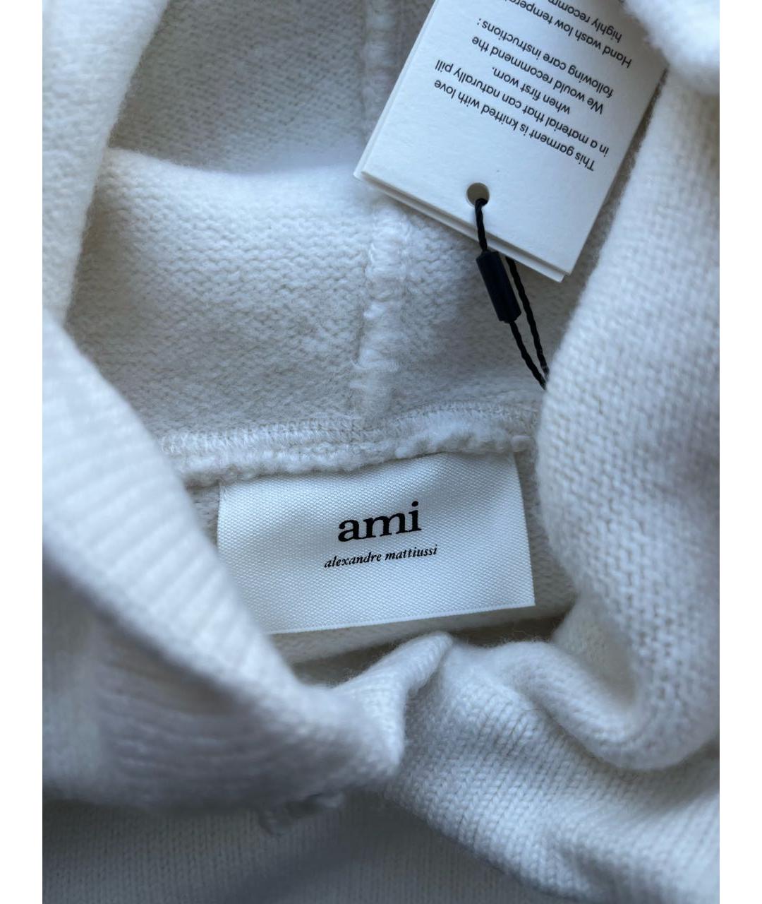 AMI Белый шерстяной джемпер / свитер, фото 4