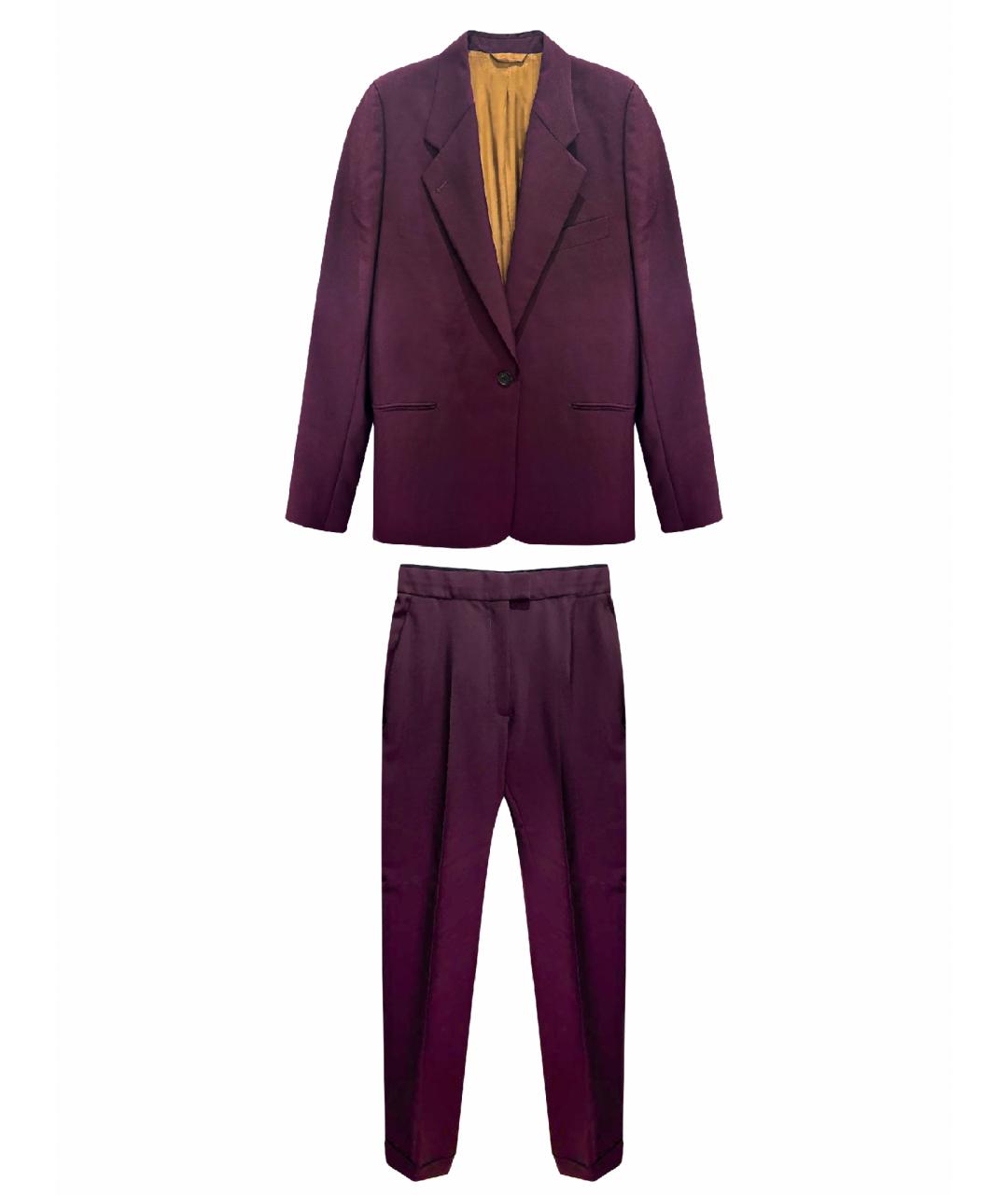 ACNE STUDIOS Фиолетовый шерстяной костюм с брюками, фото 1