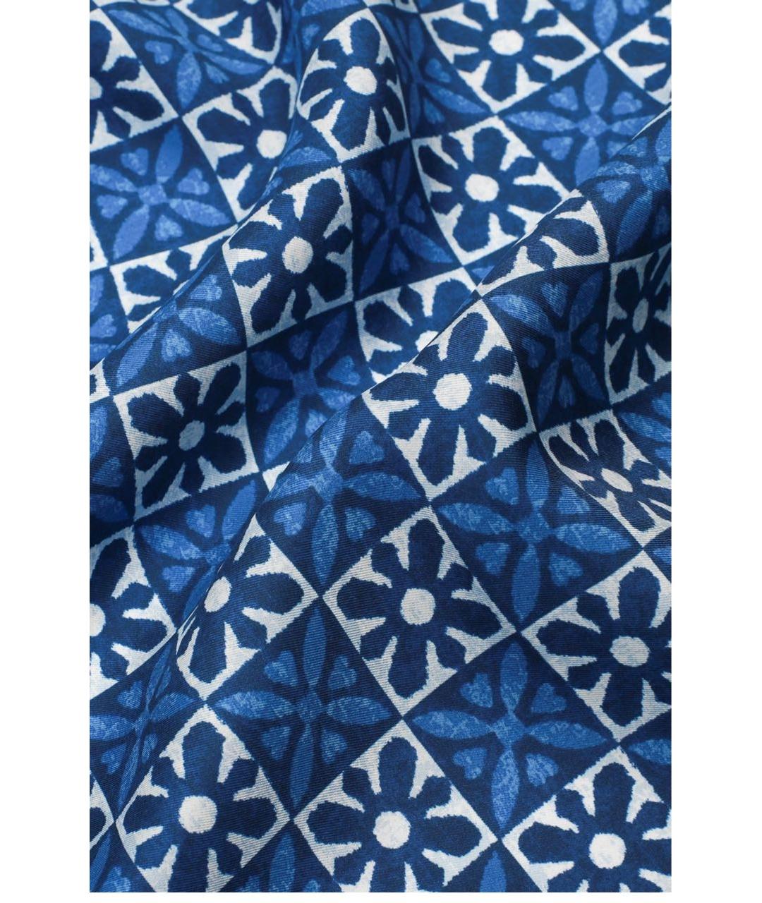 KITON Синий шелковый платок, фото 3